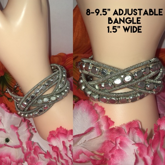 Amanda Blu Kashmiri Braided Steel Bangle Bracelet - Picture 3 of 3